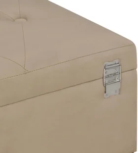 vidaXL Ławka ze schowkiem, 105 cm, beżowa, aksamitna vidaXL - Ławki do przedpokoju - miniaturka - grafika 6