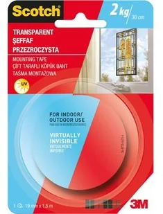 3M Scotch Taśma montażowa Scotch 19mm/1,5m - przezroczysta UU004874085 - Taśmy izolacyjne i naprawcze - miniaturka - grafika 3