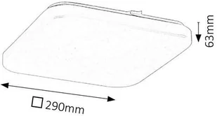 Rabalux Plafon LAMPA sufitowa ROB 3340 kwadratowa OPRAWA ścienna LED 20W minimalistyczny kinkiet biały 3340 - Lampy sufitowe - miniaturka - grafika 5