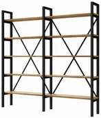 Regały - S&w Design Regał Medium Industrialny Loft 160x160-200x40 D5+R na książki RM500040160DR - miniaturka - grafika 1