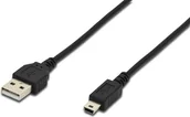 Kable USB - Digitus Kabel USB USB A miniUSB czarny 1,8m AK-300130-018-S - miniaturka - grafika 1