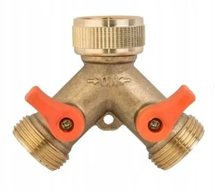 BRADAS Trójnik z zaworami kulowymi GW 3/4"" na 2x GZ 3/4"" MOSIĄDZ BR-2234 4634 BR-2234 - Inne akcesoria do nawadniania - miniaturka - grafika 2