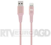 Kable USB - Xqisit Extra Strong Lightning 2m różowy - miniaturka - grafika 1