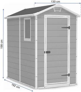 Keter Domek narzędziowy Manor, szary, 130x192x198 cm - Altany ogrodowe - miniaturka - grafika 11