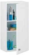 Szafki łazienkowe - Relaxdays łazienka szafka wisząca, łazienka szafka wisząca, listwy wzornictwo, 2 półki, MDF, HBT.: 60 x 30 x 20,5 cm, białe 10020968 - miniaturka - grafika 1