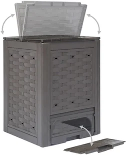 vidaXL Kompostowniki ogrodowe, 3 szt., brązowe, 60x60x83 cm, 900 L - Kompostowniki - miniaturka - grafika 5