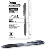 Pióra kulkowe - Pentel BLN105-C Gel Ink Roller EnerGel z mechanizm druku 0,25 MM grubość linii i 0.5 MM średnica kuli, 12 sztuki, czarny PENBLN105A - miniaturka - grafika 1