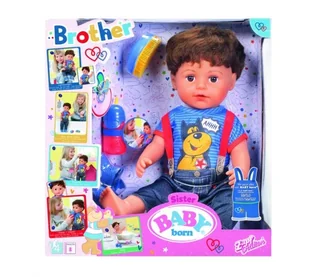 Zapf Creation Baby Born Lalka Interaktywna Chłopiec Braciszek 43cm - Lalki dla dziewczynek - miniaturka - grafika 2