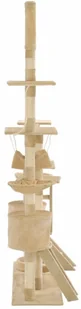 VidaXL Drapak dla kota z sizalowymi słupkami, 230-250 cm, beżowy 170619         VidaXL - Drapaki dla kotów - miniaturka - grafika 3