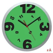 Zegary - Atrix Srebrny zegar ścienny wesołe godziny ATE2301NN - miniaturka - grafika 1