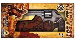 GONHER GONHER METALOWY REWOLWER KOWBOJSKI NA 8 NABOI Z KABURĄ 0101 - Stroje karnawałowe - miniaturka - grafika 2