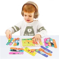 Układanki dla dzieci - Drewniane Puzzle Układanka Dinozaur Montessori - miniaturka - grafika 1