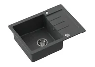 Zlewozmywaki - STEINER JOHNNY 116 czarny ze stalowym odpływem - miniaturka - grafika 1