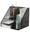 Q-CONNECT Organizer z przybornikiem Office Set, metalowy, A4, czarny KF18473 - Przyborniki na biurko - miniaturka - grafika 3