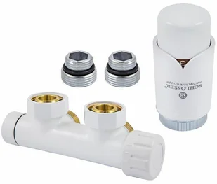 Schlosser Zestaw duo-plex 3/4xM22x1.5 kątowy prawy biały + Nypel 2szt. 1/2 x 3/4 - Głowice termostatyczne - miniaturka - grafika 3