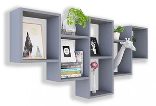 Szara Nowoczesna Wisząca Półka Na Książki W4-C62 - Półki do salonu Szara Nowoczesna Wisząca Półka Na Książki W4-C62 - Półki do salonu - miniaturka - grafika 1