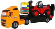 Samochody i pojazdy dla dzieci - Polesie narodowy Volvo power Truck 36889 Flatbed Truck 121szt. z wózka widłowego i wstawkę-Mix, 30-częściowy na palecie - miniaturka - grafika 1