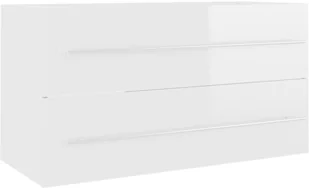 VidaXL Lumarko 2-cz. zestaw mebli łazienkowych, biały, wysoki połysk płyta 804851 VidaXL - Meble łazienkowe - miniaturka - grafika 8