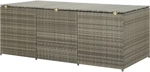vidaXL Skrzynia ogrodowa z polirattanu, 180 x 90 x 75 cm, szara vidaXL - Pozostałe meble ogrodowe - miniaturka - grafika 8