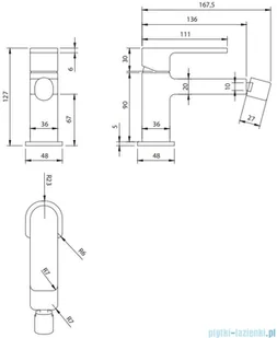 Omnires Baretti bateria bidetowa czarny mat BA7820BL | - Baterie bidetowe - miniaturka - grafika 2