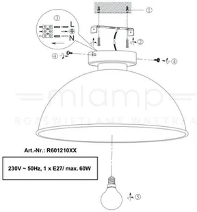 Trio LAMPA wisząca JIMMY R30121002 industrialna OPRAWA zwis kopuła loft czarna R30121002 - Lampy sufitowe - miniaturka - grafika 3