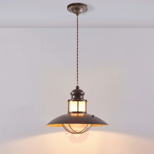 Rustykalna lampa wisząca Louisanne, brązowa - Lampy sufitowe - miniaturka - grafika 3