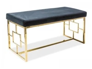 Signal ŁAWKA NOIR ZŁOTY/CZARNY AKSAMIT TAP.105 - Ławki do przedpokoju - miniaturka - grafika 2