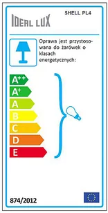 IDEAL LUX Lampa Ścienna Shell Pl4 Ambra 140186 Średnica 50,0 Wys. 20,0 - Lampy ścienne - miniaturka - grafika 3