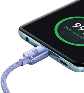 Baseus Crystal Shine Series kabel przewód USB do szybkiego ładowania i transferu danych USB Typ C - USB Typ C 100W 1,2m fioletowy (CAJY000605) - Kable USB - miniaturka - grafika 4