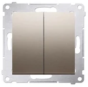 Wyłączniki światła i elektryczne - Kontakt Kontakt_Simon Przycisk podwójny zwierny bez piktogramu (moduł) 10AX. 250V. szybkozłącza złoty mat DP2.01/44 - miniaturka - grafika 1