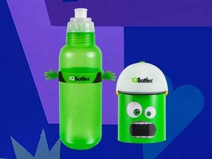 IQBottles IQBottles, Bidon-butelka 2w1 Blue/Yellow cap mokopico-1458-0 - Butelki dla niemowląt - miniaturka - grafika 2