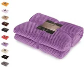 Narzuty - DecoKing przytulny koc z mikrowłókien, polarowy, w skandynawskim stylu Henry, fioletowy, 220 x 240 cm 66119 - miniaturka - grafika 1