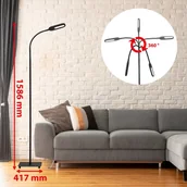 Lampy stojące - Briloner Lampa stojąca LED 1297- 015 ściemniana, czarna - miniaturka - grafika 1