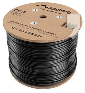 LANBERG Kabel FTP Kat.6 CU 305m drut outdoor żelowany (LCF6-30CU-0305-BK) - Kable miedziane - miniaturka - grafika 7