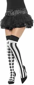 Stroje karnawałowe - Smiffys smiffys damskie samonośne pończochy Harlekin, One Size, białym i czarnym,,,,, 45025 45025 - miniaturka - grafika 1
