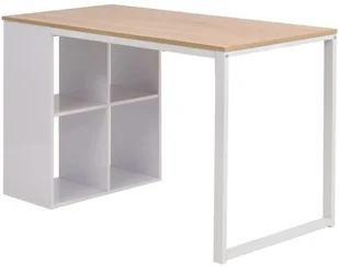 vidaXL Biurko z płyty wiórowej, 120x60x 75 cm, kolor dębowy i biały vidaXL - Biurka - miniaturka - grafika 3