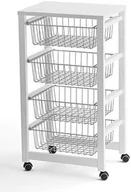 Wózki kuchenne - ARREDAMENTI ITALIA arreda menti Italia AR _ IT-515-spadł eurosterone  akcesoria kuchenne Trolley/wózek do serwowania z metalowymi koszami 515-WH - miniaturka - grafika 1