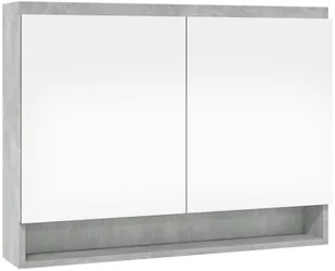 vidaXL vidaXL Szafka łazienkowa z lustrem 80x15x60 cm MDF szarość betonu 8720286391617 - Szafki łazienkowe - miniaturka - grafika 6
