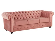 Sofy i kanapy - Vente-Unique 3-osobowa sofa CHESTERFIELD - Pasteloworóżowy welur - miniaturka - grafika 1