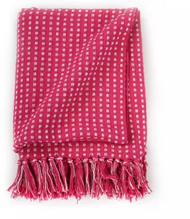 vidaXL Bawełniana narzuta w kratkę, 160 x 210 cm, różowa - Narzuty - miniaturka - grafika 5