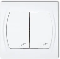 Wyłączniki światła i elektryczne - Karlik LOGO Łącznik podwójny schodowy LWP-33, kolor biały LWP-33 - miniaturka - grafika 1