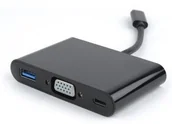 Adaptery i przejściówki - Gembird Adapter USB Typ-C do VGA 3w1 ładowanie czarny KKGGKPBU0110 - miniaturka - grafika 1