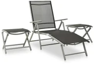 Meble ogrodowe - vidaXL 3-cz. zestaw mebli do ogrodu, textilene, aluminium, srebrny 312199 - miniaturka - grafika 1