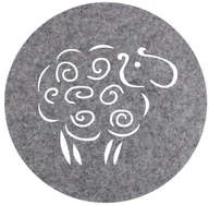 Wielkanoc - SPLENDID Podkładka filcowa na stół BARANEK śr. 38 cm szara - miniaturka - grafika 1
