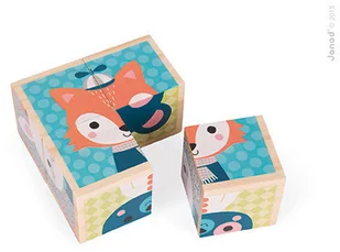 Janod Klocki drewniane Puzzle 6w1 Las - Klocki - miniaturka - grafika 3