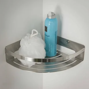 Tiger Narożny koszyk prysznicowy Caddy, srebrny, duży, 1400630946 Coram - Koszyki łazienkowe - miniaturka - grafika 3