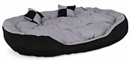Legowiska dla psów - dibea legowisko dla psa  poduszka dla psa  sofa dla psa zmywalna z dwustronną poduszką (rozmiar i kolor do wyboru), czarny/szary - miniaturka - grafika 1