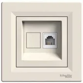 Gniazdka elektryczne - Schneider Asfora gniazdo telefoniczne podtynkowe pojedyncze RJ11 z ramką kremowe EPH4100123 - miniaturka - grafika 1