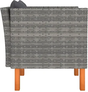 VidaXL Sofa ogrodowa, polirattan i lite drewno eukaliptusowe 315755 - Sofy ogrodowe - miniaturka - grafika 3