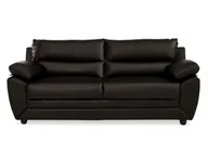 Sofy i kanapy - Vente-Unique Sofa 3-osobowa MANOA z materiału skóropodobnego - Czekoladowy - miniaturka - grafika 1